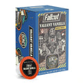 The front of the Bones Coffee Company Valiant Vanilla 12 Count Bones Cups box. Its flavor is vanilla wafer. It has Maximus in power armor from Amazon and Zenimax’s Fallout show on its art.