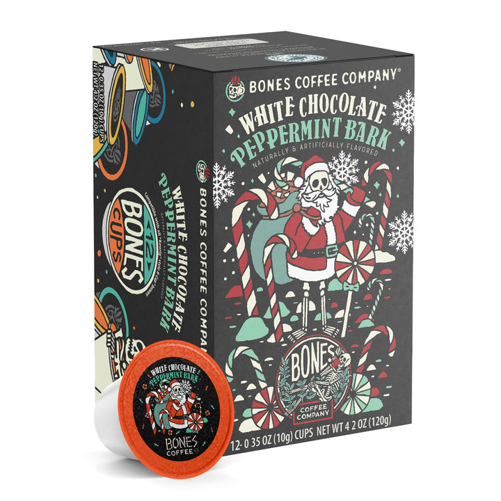White Chocolate Peppermint Bark Bones Cups - 12 Count